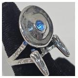 Sterling Silver Star Trek Starship Ringï¿½Sz 7.5