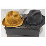 2 Vintage Menï¿½s Hats Sz 7 1/8 ï¿½ Habig & Buckley