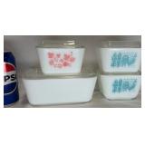 4 Vintage Pyrex Refrigerator Dishes- Butterprint +