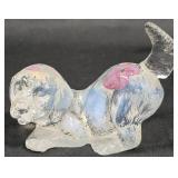 Fenton Hand-Painted Opalescent Glass Dog