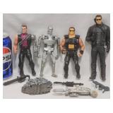 4 Terminator 2 Action Figures w Weapons +