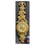 Vntg 8-Day Syroco Mechanical Wall Clock w Key