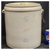 Antique Red Wing Union Stoneware 5-Gal Crock w Lid
