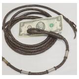 Vintage Braided Leather Romel Reins w Silver