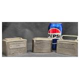 3 Vintage Metal Personal Portable Banks