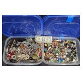 2 Tubs Full of Assorted Fashion & Craft Jewelry