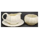 Belleek Porcelainï¿½Tridacna Creamer & Sugar Set