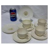 Belleek Porcelain Limpet Teacups & Saucers