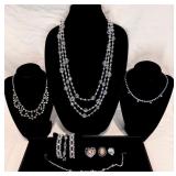 Rhinestone & Aurora Borealis Necklaces, Bracelets+