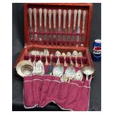 WM Rogers Silverplate Flatware Set w Case