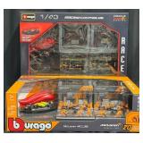 2 New Burago F1 1/43 Racing Sets - Mclaren &