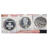 Canada Silver Proof $1 Coins 2006, 2007, 2008