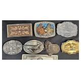 7 Belt Buckles w Various Designs
