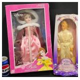 2 Disney Beauty & The Beast Dolls - Porcelain +