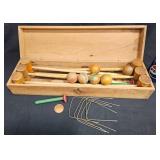 Vintage Parlor Lawn Croquet Set w Box