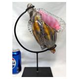 Kiwi Striped Art Glass Shell by Charles Friedman