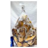 Jean-Claude Novaro White & Gold Art Glass Vase