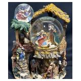 Musical Nativity Water Globe w Revolving Base