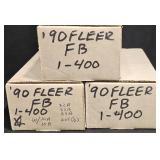 3 Boxes 1990 Fleer Football Cards 1-400