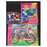 Toy Kitchen Set, Dollhouse Food & Toy Bike