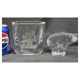 Orreforsï¿½Etched Crystal Vase & Polar Bear Figurine