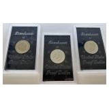 3 Eisenhower Proof Dollar Coins 1972 1973 1974