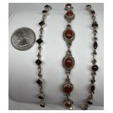 3 Sterling Silver Bracelets, Carnelian & Onyx