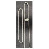 2 Handmade Sterling Silver Chain Necklaces