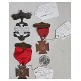 3 American Civil War G.A.R. Medals