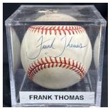 Frank Thomas Signed Baseball w Display