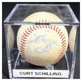 Curt Schilling Signed Baseball w Display