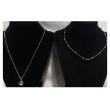 2 Sterling Silver w Pearl & Beaded Necklaces