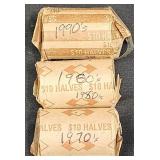 3 Rolls Kennedy Halves ï¿½ 1970