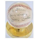 Baseball Signed by Mickey Mantle w Display Case