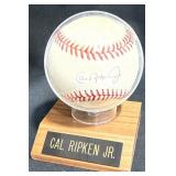Cal Ripken Jr. Signed Baseball w Display