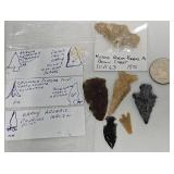 6 Arrowheads w Identification Tags