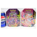 2 Sealed Pokemon Tins w Mega Gengar & Clefairy