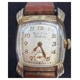Vntg Bulova Excellency Watch Leather Band, Works