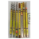7ï¿½Long Irwin Auger Drill Bits in Cases 3/8" - 1"