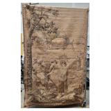 Large Vintage Tapestry w Landscape & Figures