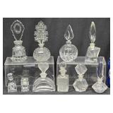 10 Glass Decorative Perfume Bottles w Stoppers