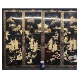 Asian Black Lacqueredï¿½Wall Decorï¿½4 Panels