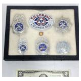 Framed Vintage Fire Dept. Badges & Insignia
