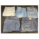 5 Pairs Womenï¿½s Jeans Sizes 16-18, Various Brands