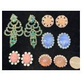 6 Pairs Vintage Fashion Rhinestones Earrings