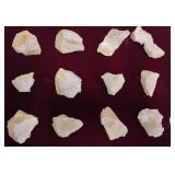 12 Clear Calcite Crystals on Sandstone