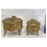 2 Antique Jennings Jewelry Casket Trinket Boxes