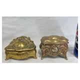 2 Antique Jewelry Casket Trinket Boxes - W.B. +