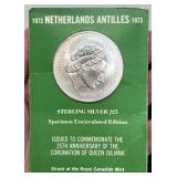 1973 Netherlands Antilles Sterling Silver Coin