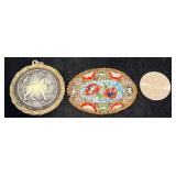 Vintage Lion Motif Pendant & Micro-Mosaic Brooch